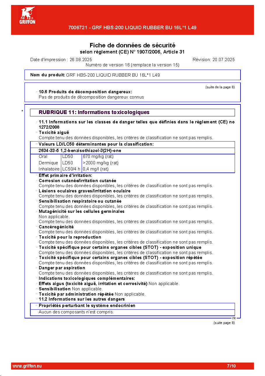 Fiche technique fournisseur