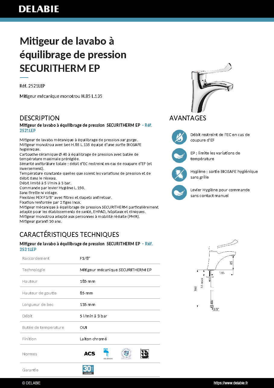 Fiche technique fournisseur