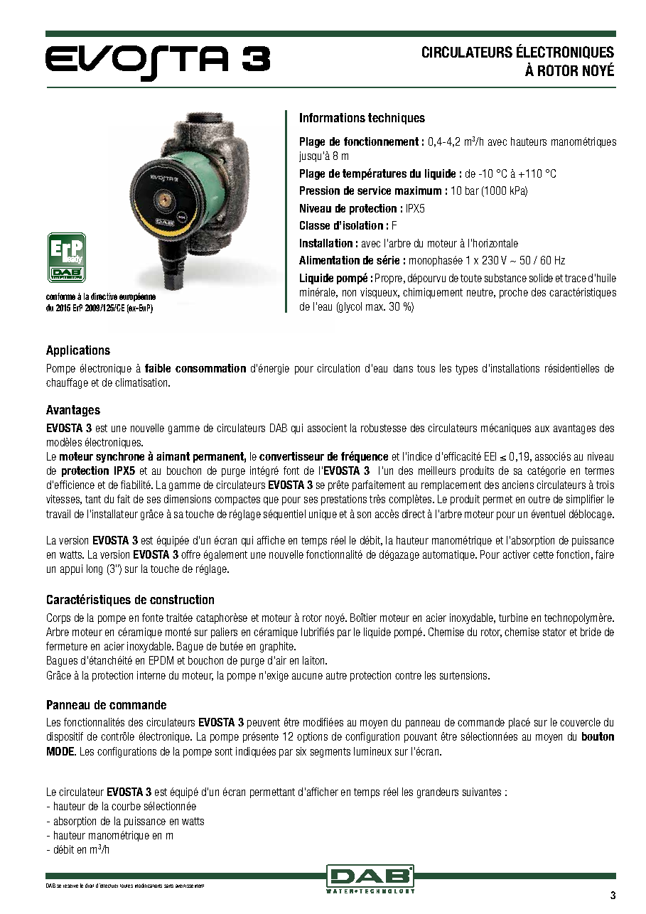 Fiche technique fournisseur