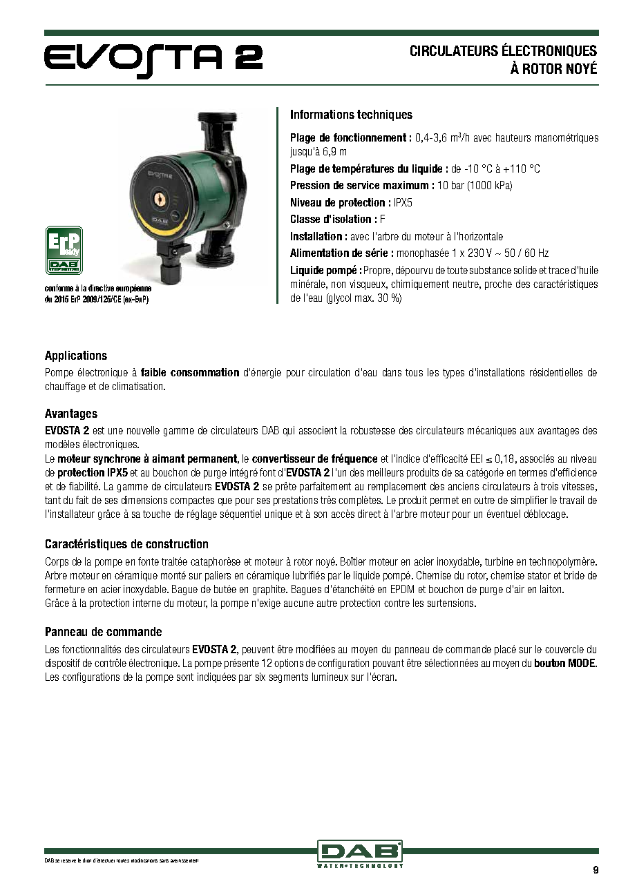 Fiche technique fournisseur