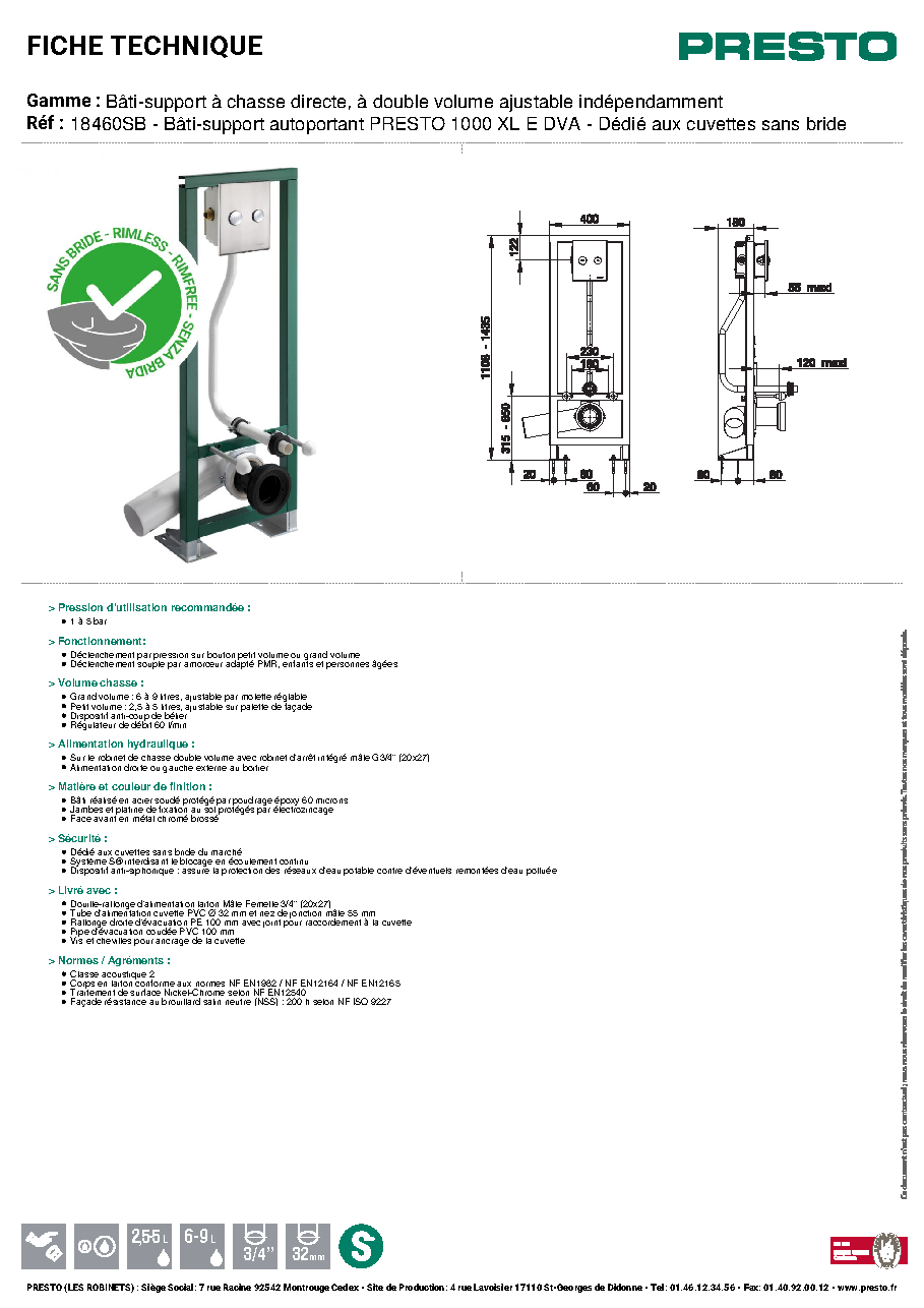 Fiche technique fournisseur