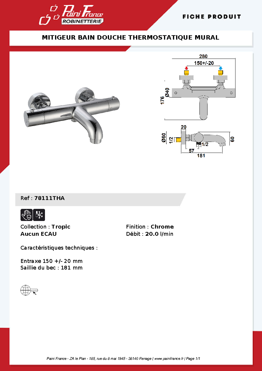 Fiche technique fournisseur