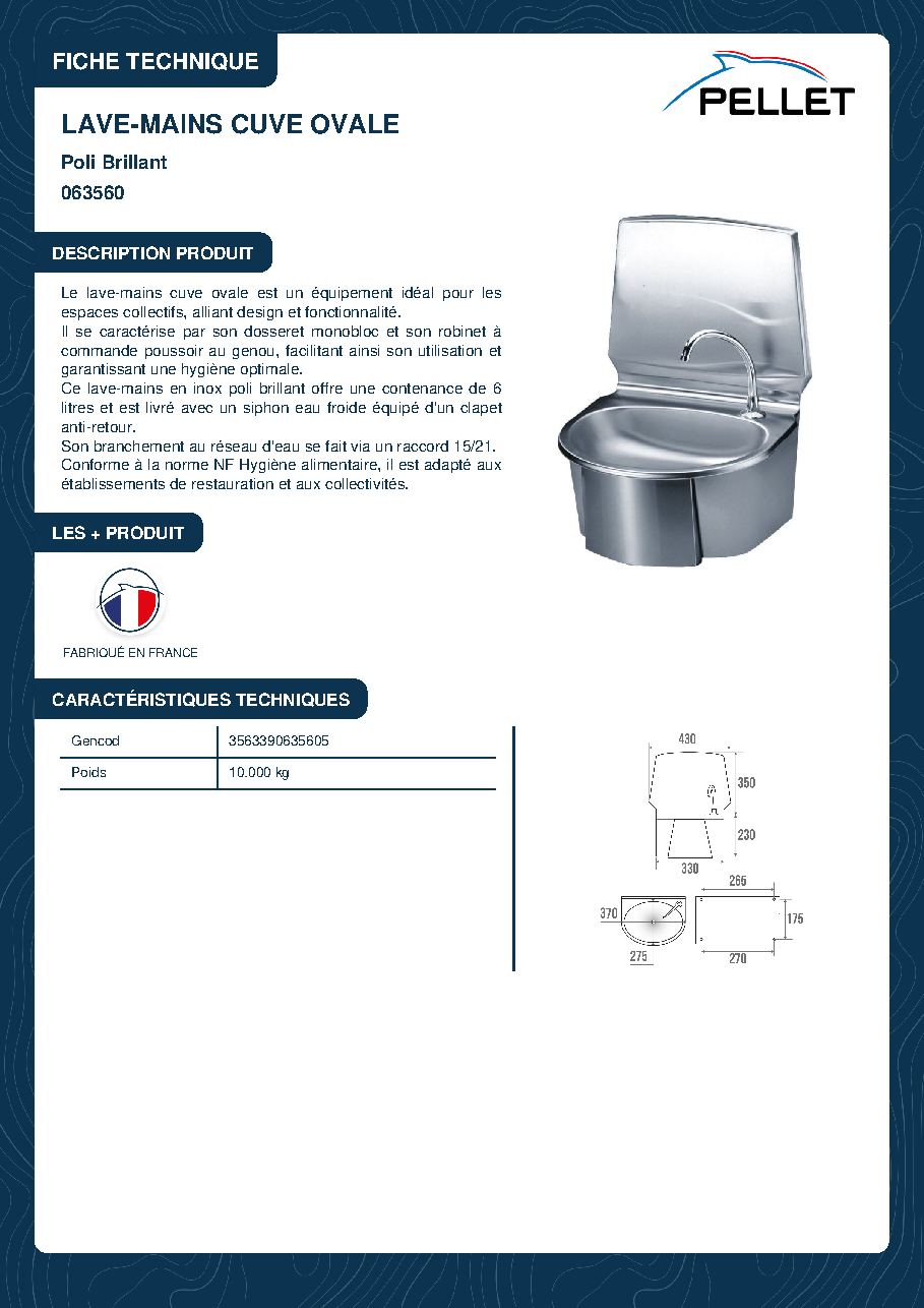Fiche technique fournisseur