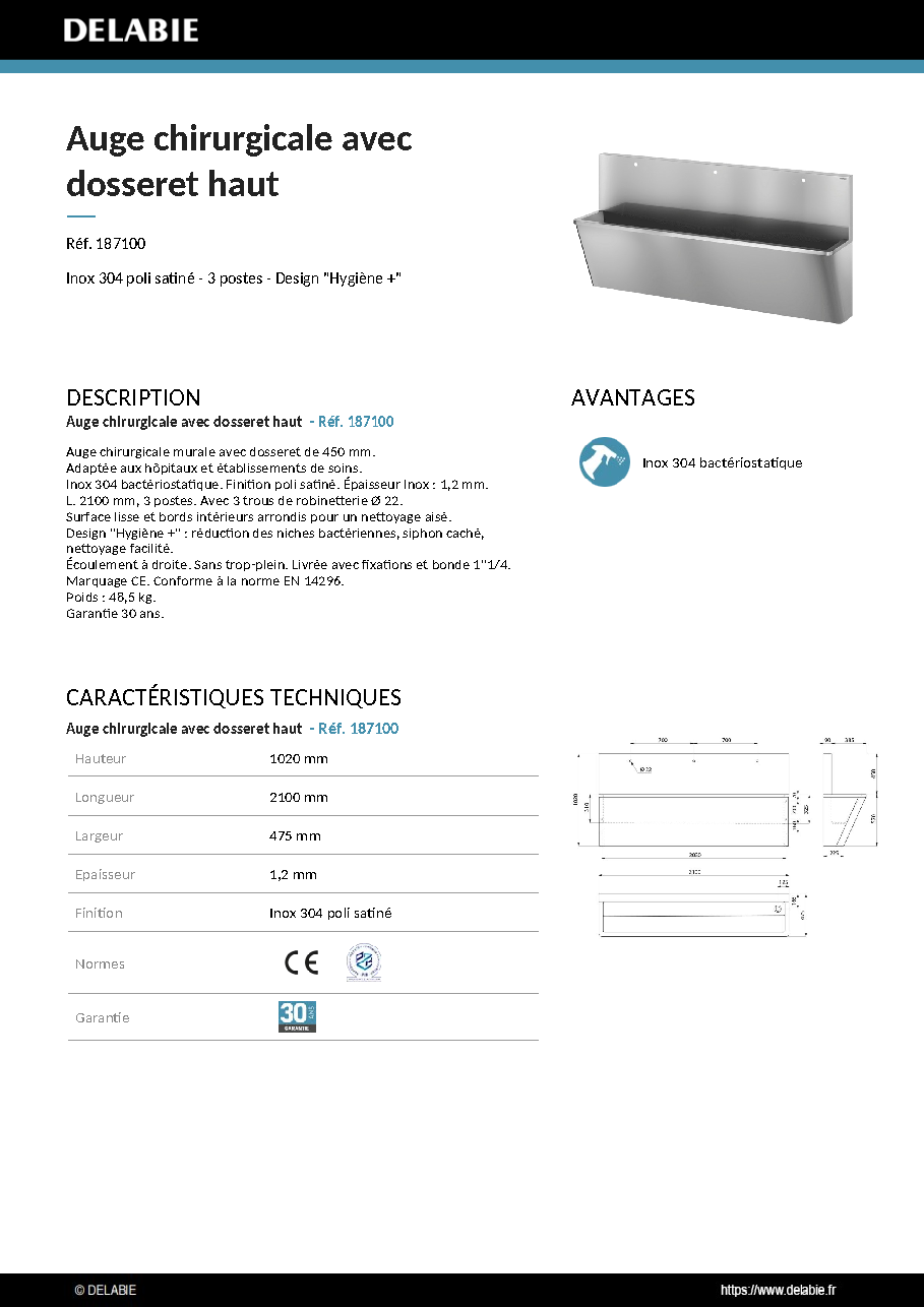Fiche technique fournisseur