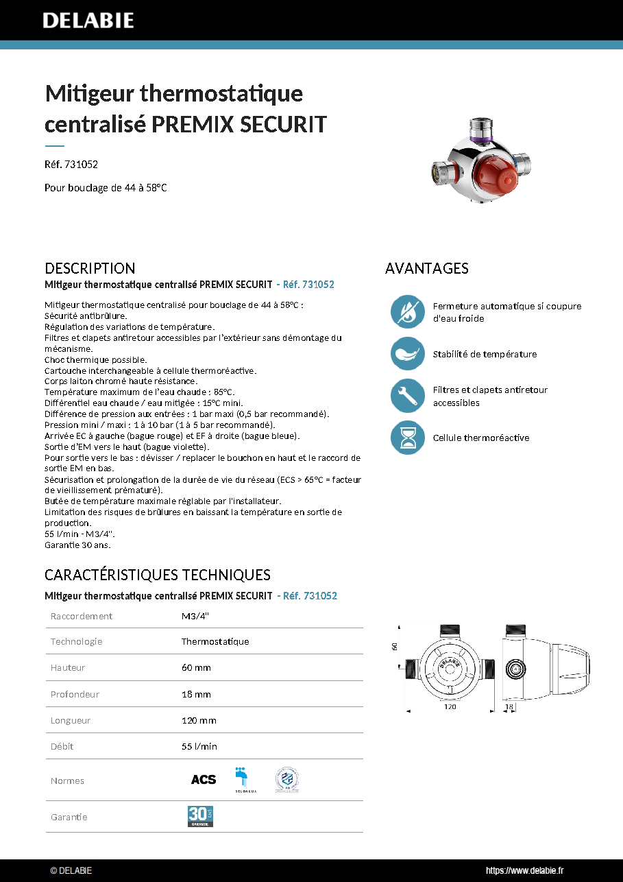 Fiche technique fournisseur