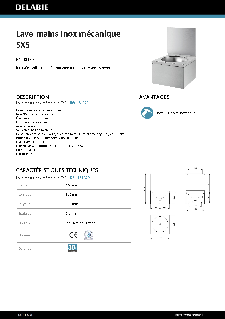 Fiche technique fournisseur