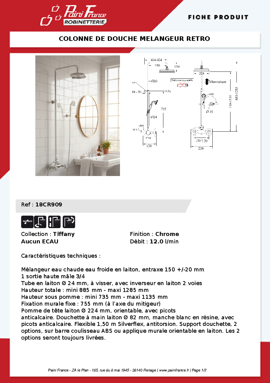 Fiche technique fournisseur