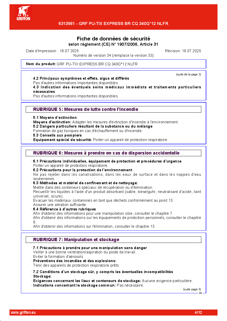 Fiche technique fournisseur