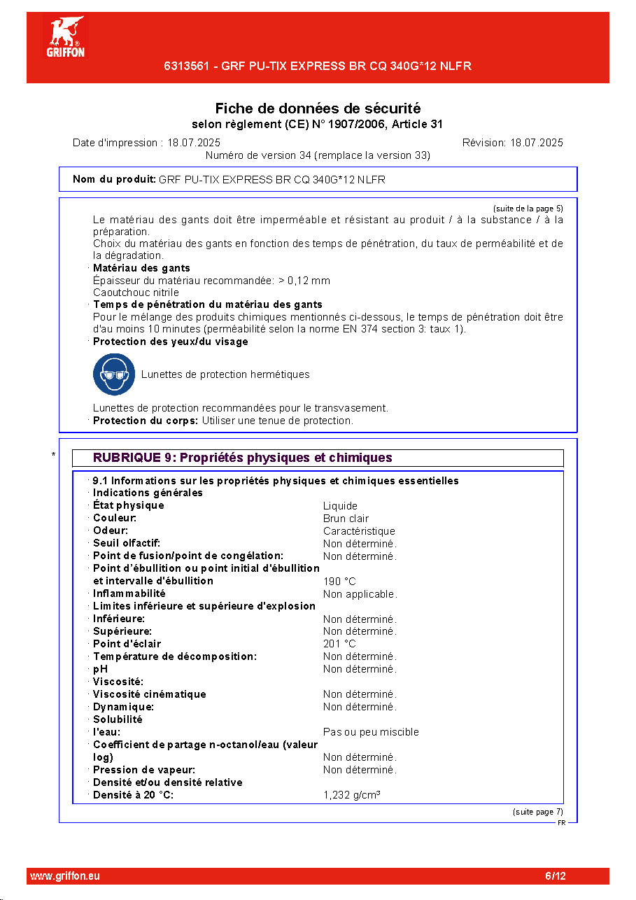 Fiche technique fournisseur