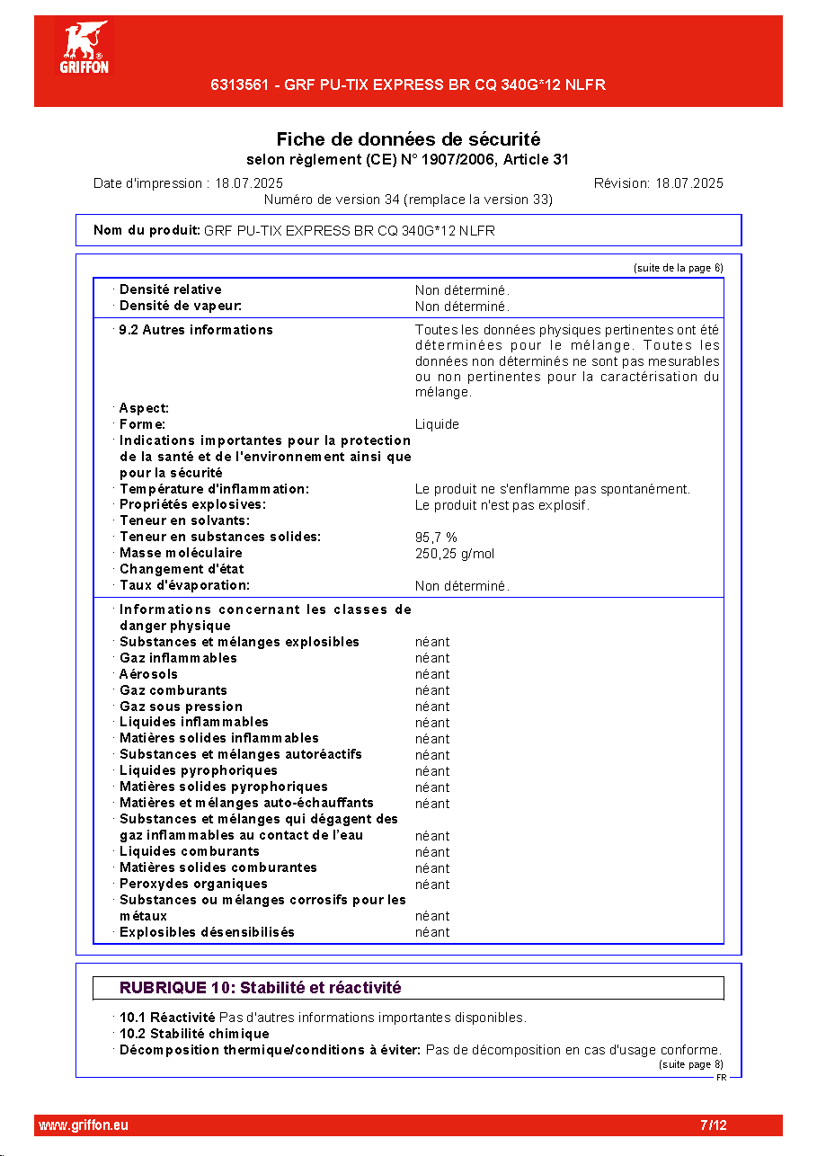 Fiche technique fournisseur