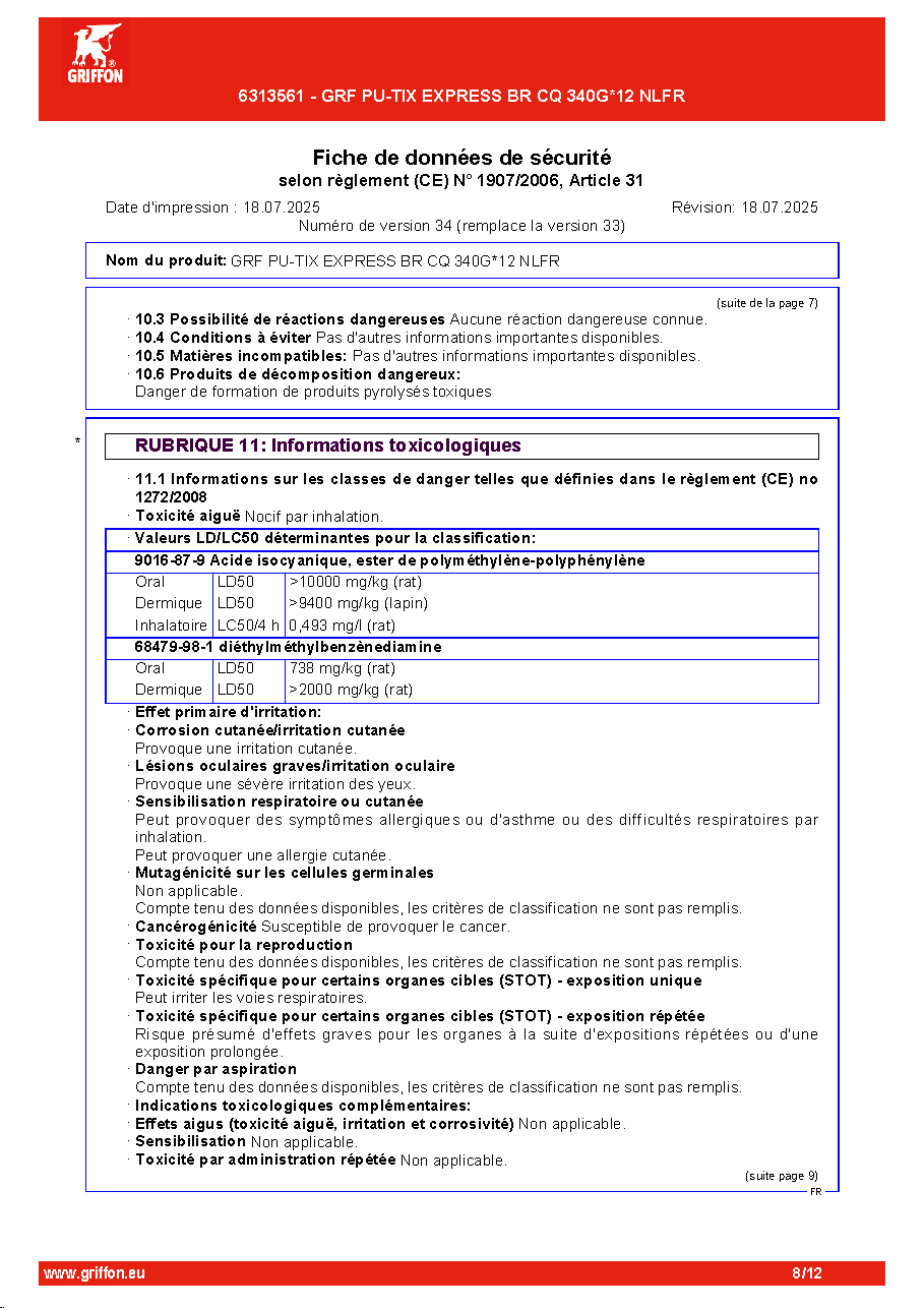 Fiche technique fournisseur