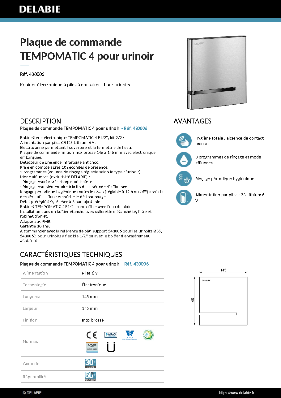 Fiche technique fournisseur