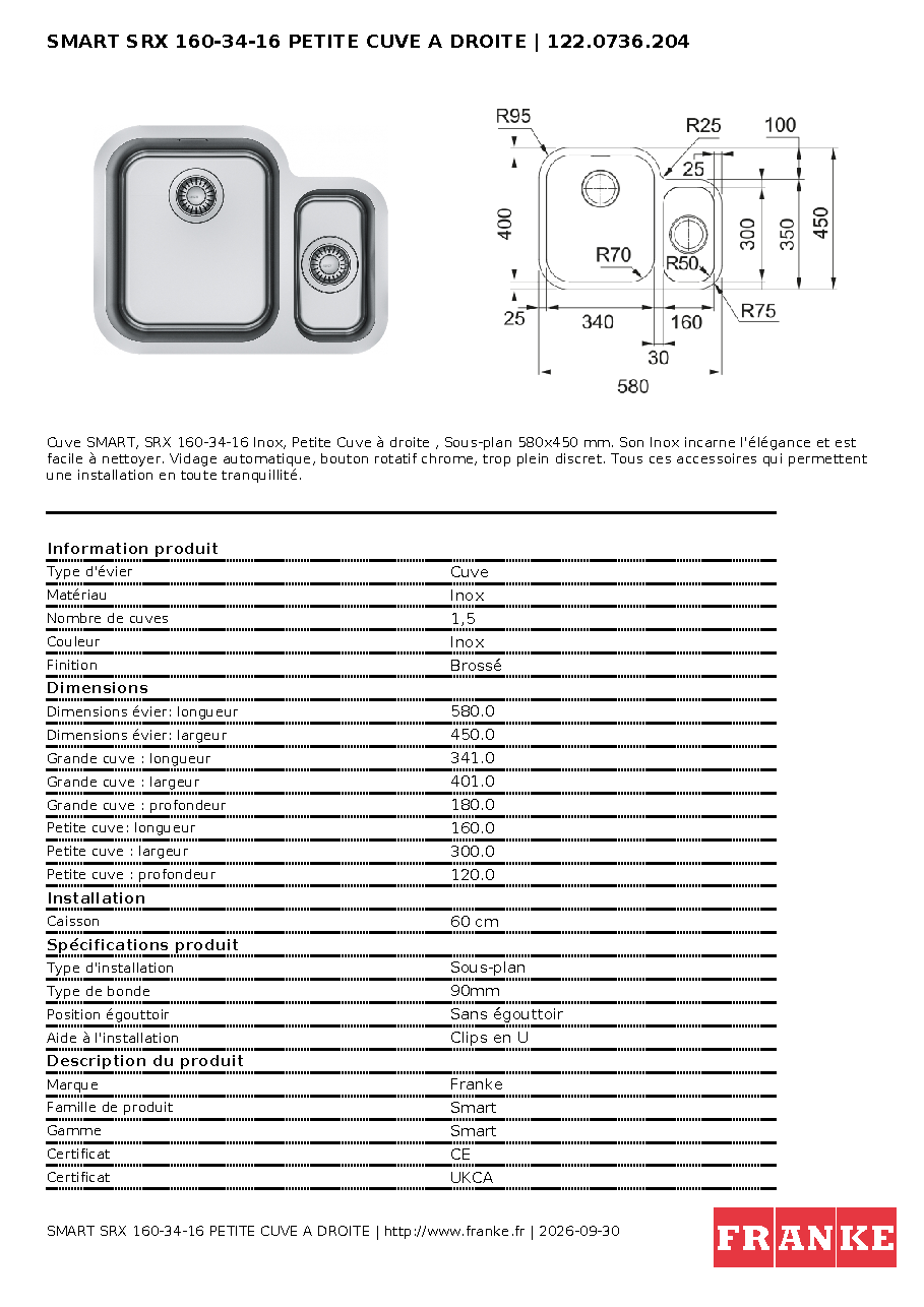 Fiche technique fournisseur