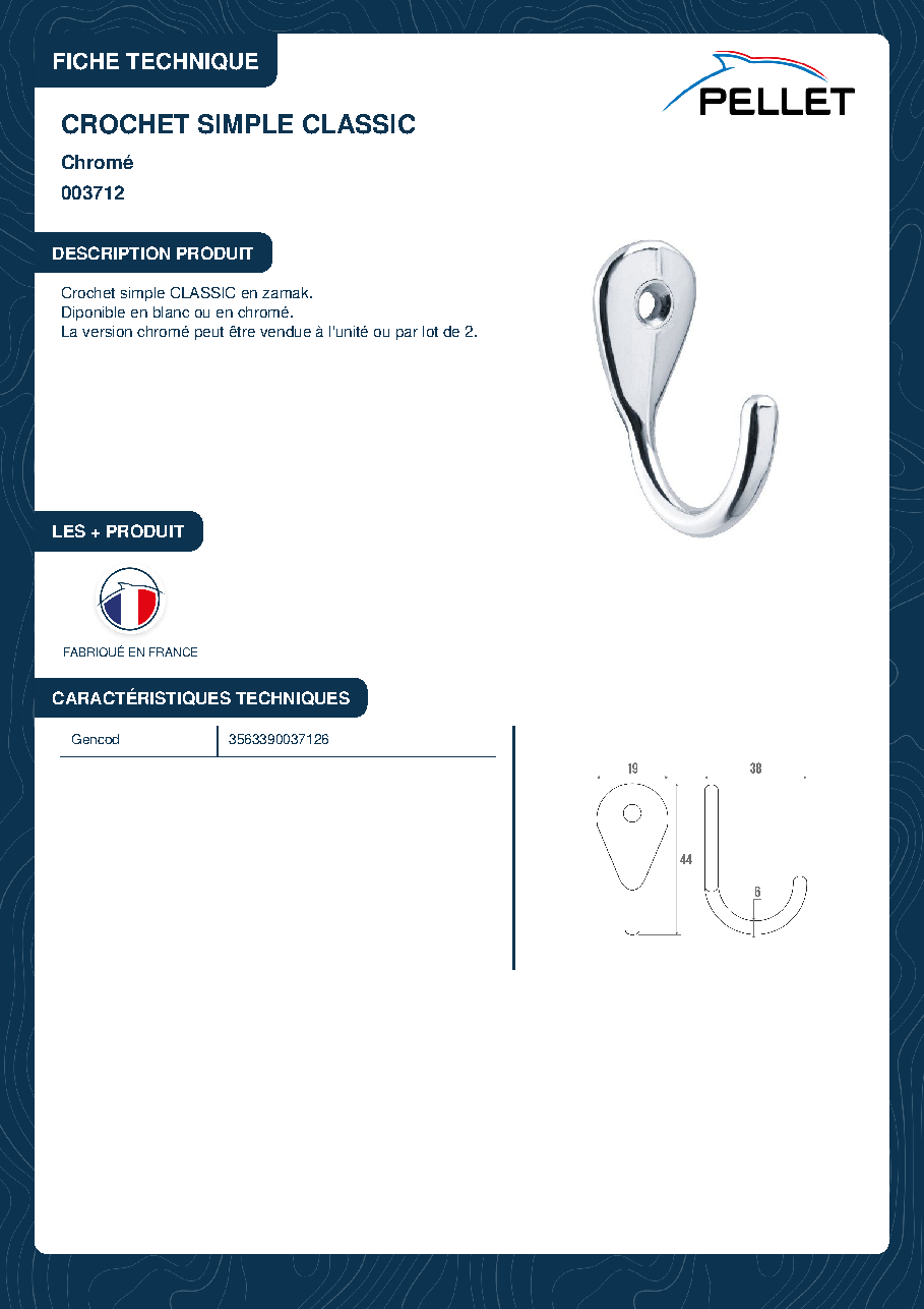 Fiche technique fournisseur