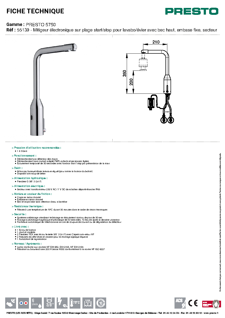 Fiche technique fournisseur