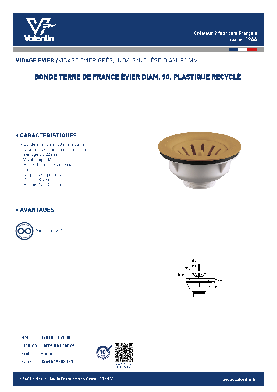 Fiche technique fournisseur