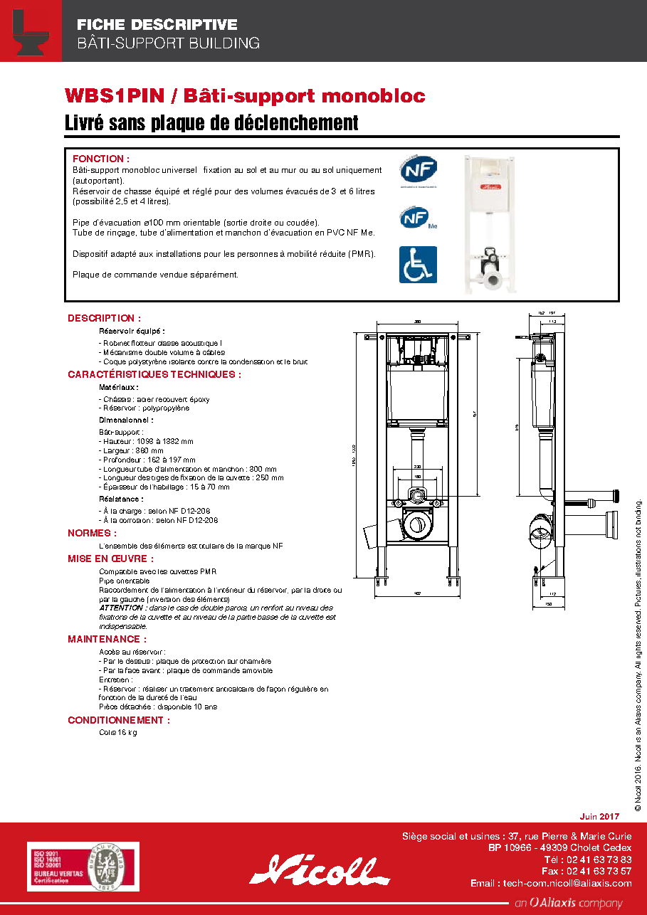 Fiche technique fournisseur