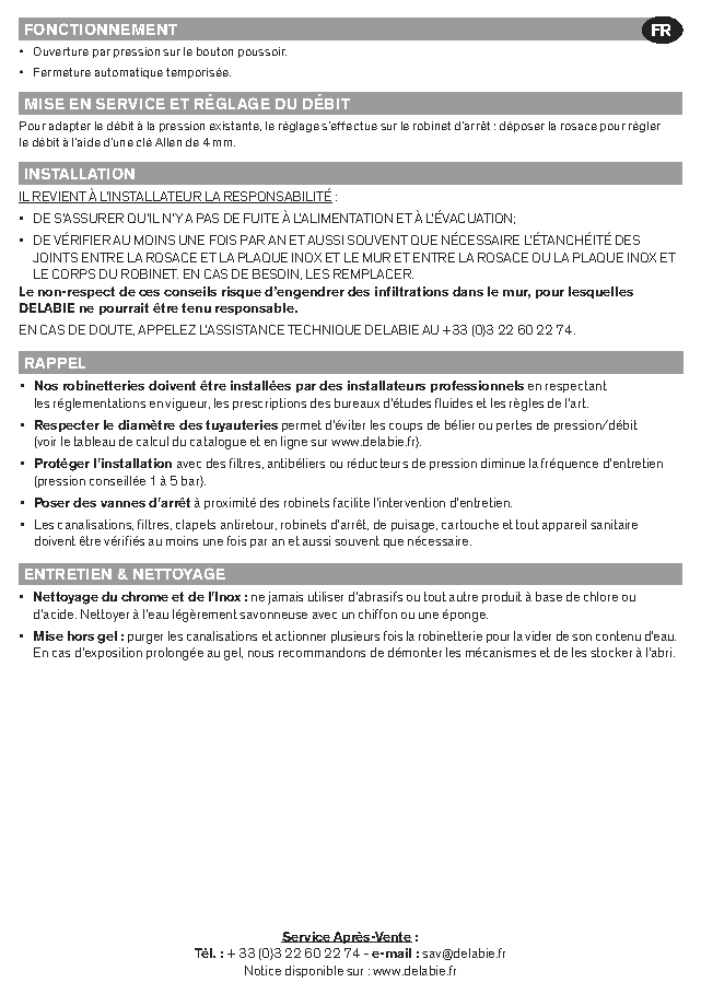Fiche technique fournisseur