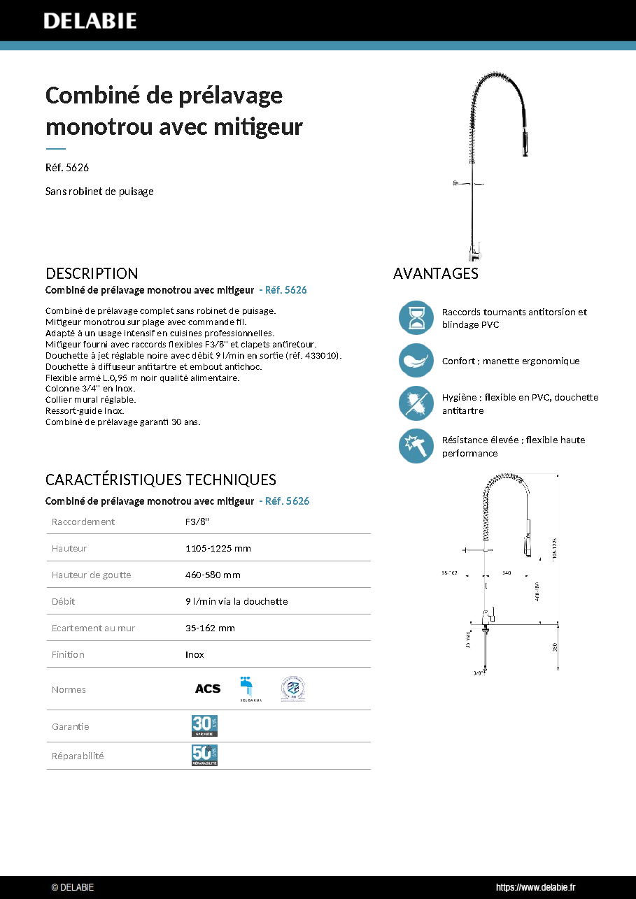 Fiche technique fournisseur