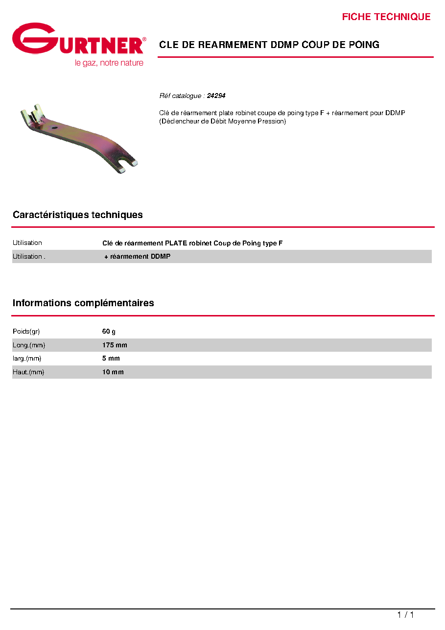 Fiche technique fournisseur