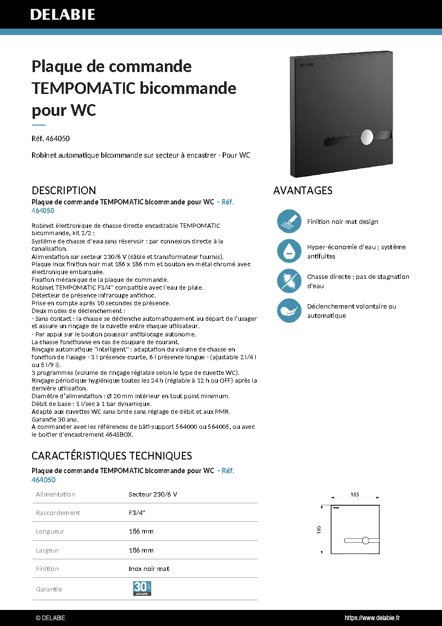 Fiche technique fournisseur