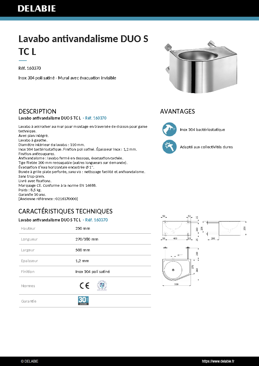 Fiche technique fournisseur