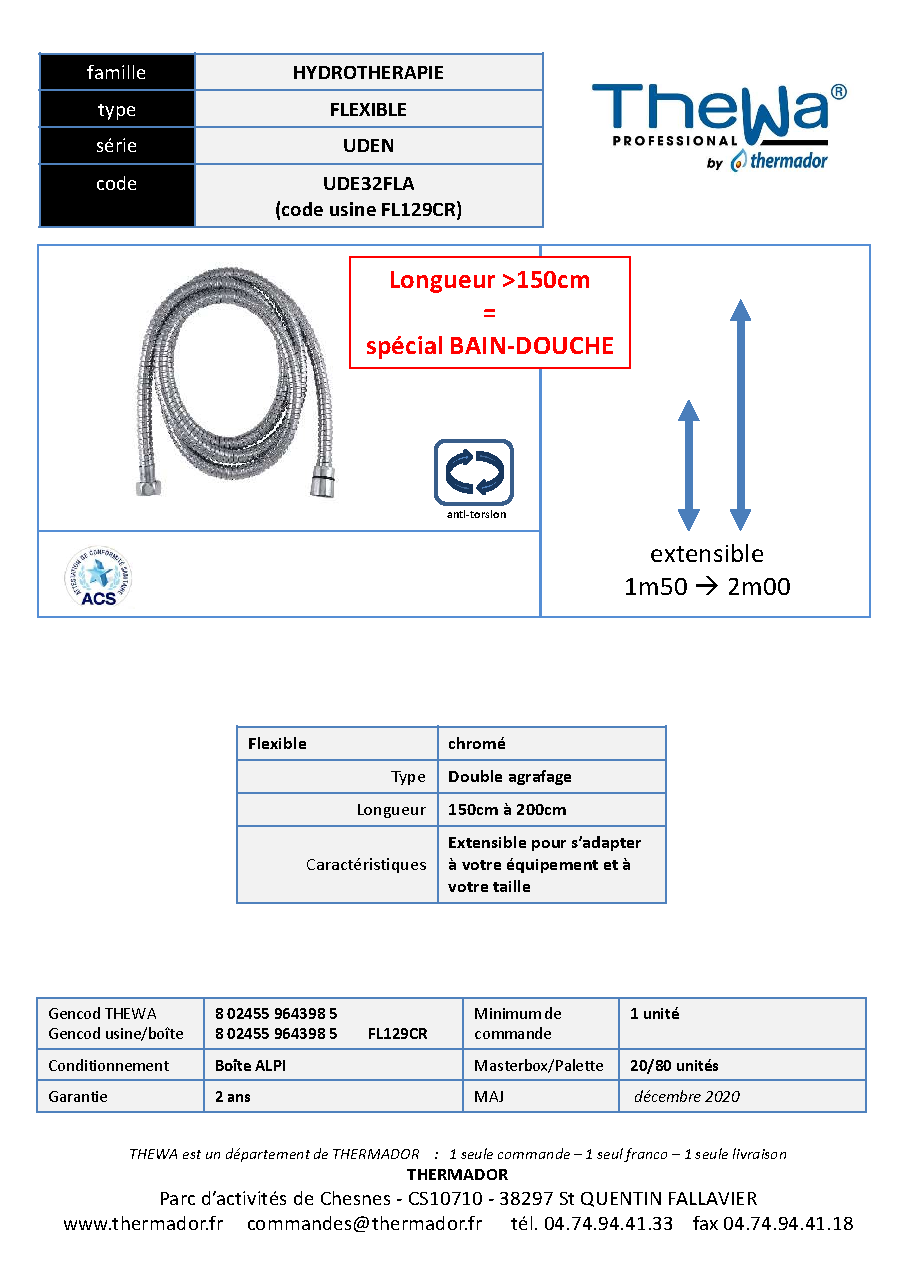 Fiche technique fournisseur