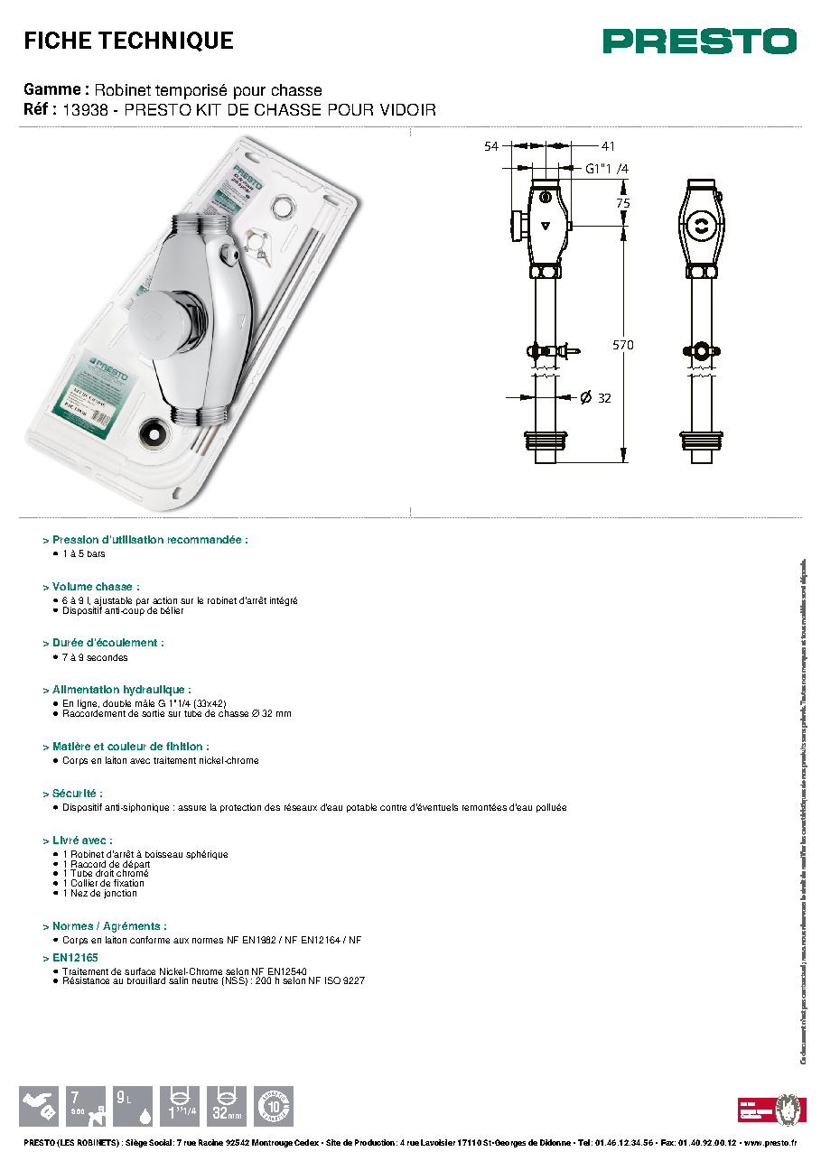 Fiche technique fournisseur