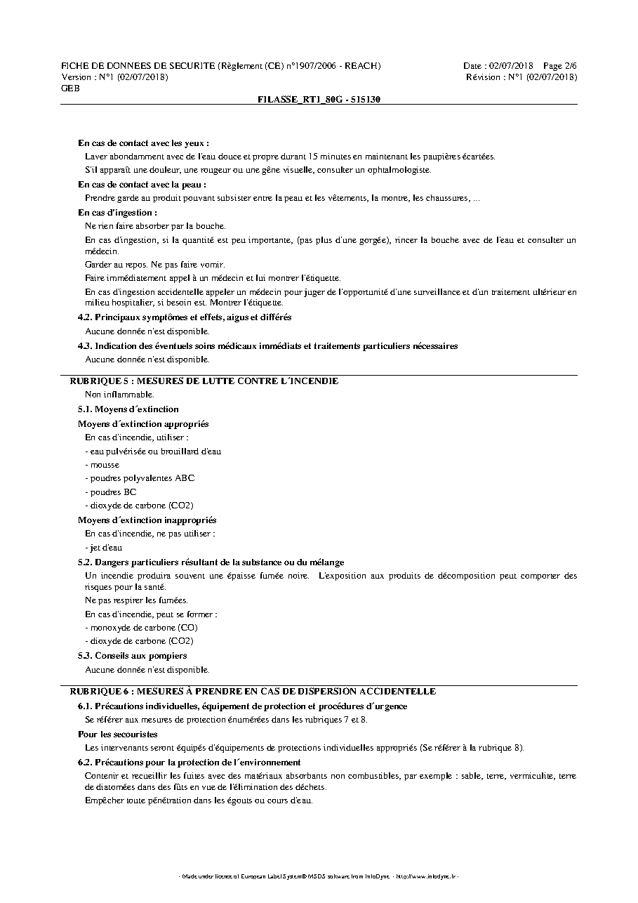Fiche technique fournisseur