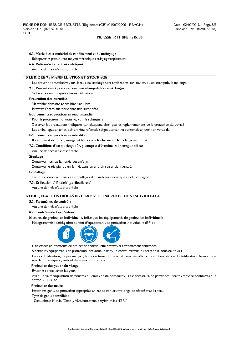 Fiche technique fournisseur