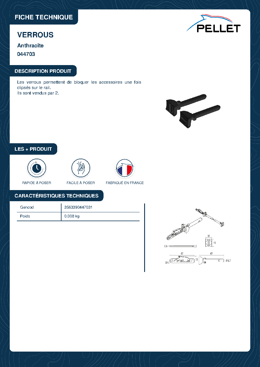 Fiche technique fournisseur