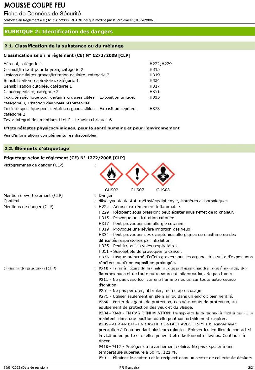 Fiche technique fournisseur