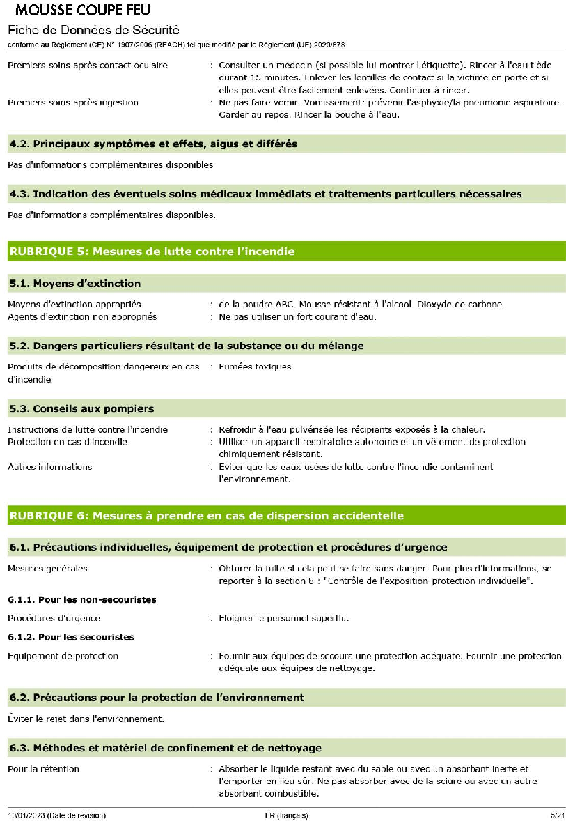Fiche technique fournisseur