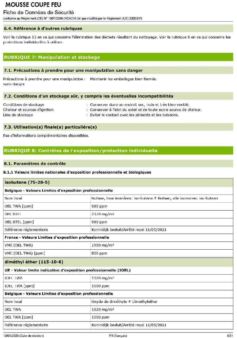 Fiche technique fournisseur