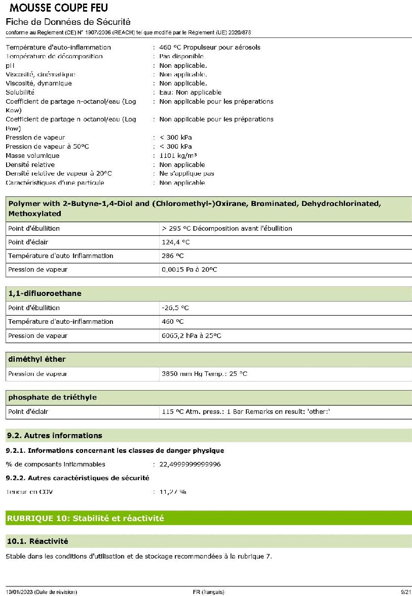 Fiche technique fournisseur