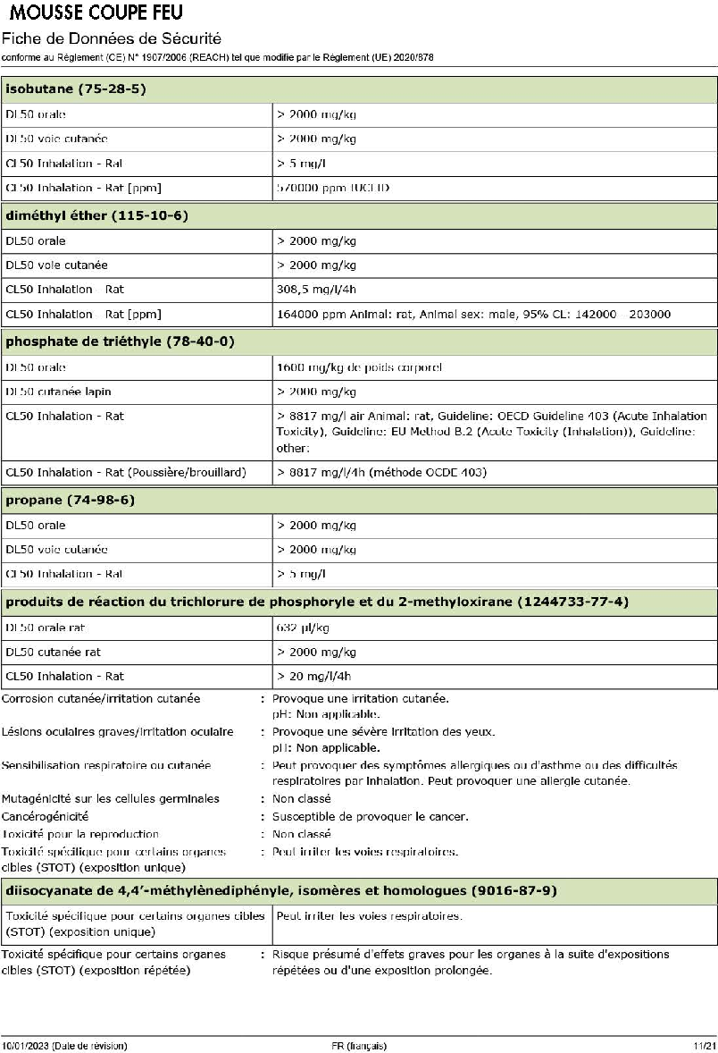 Fiche technique fournisseur