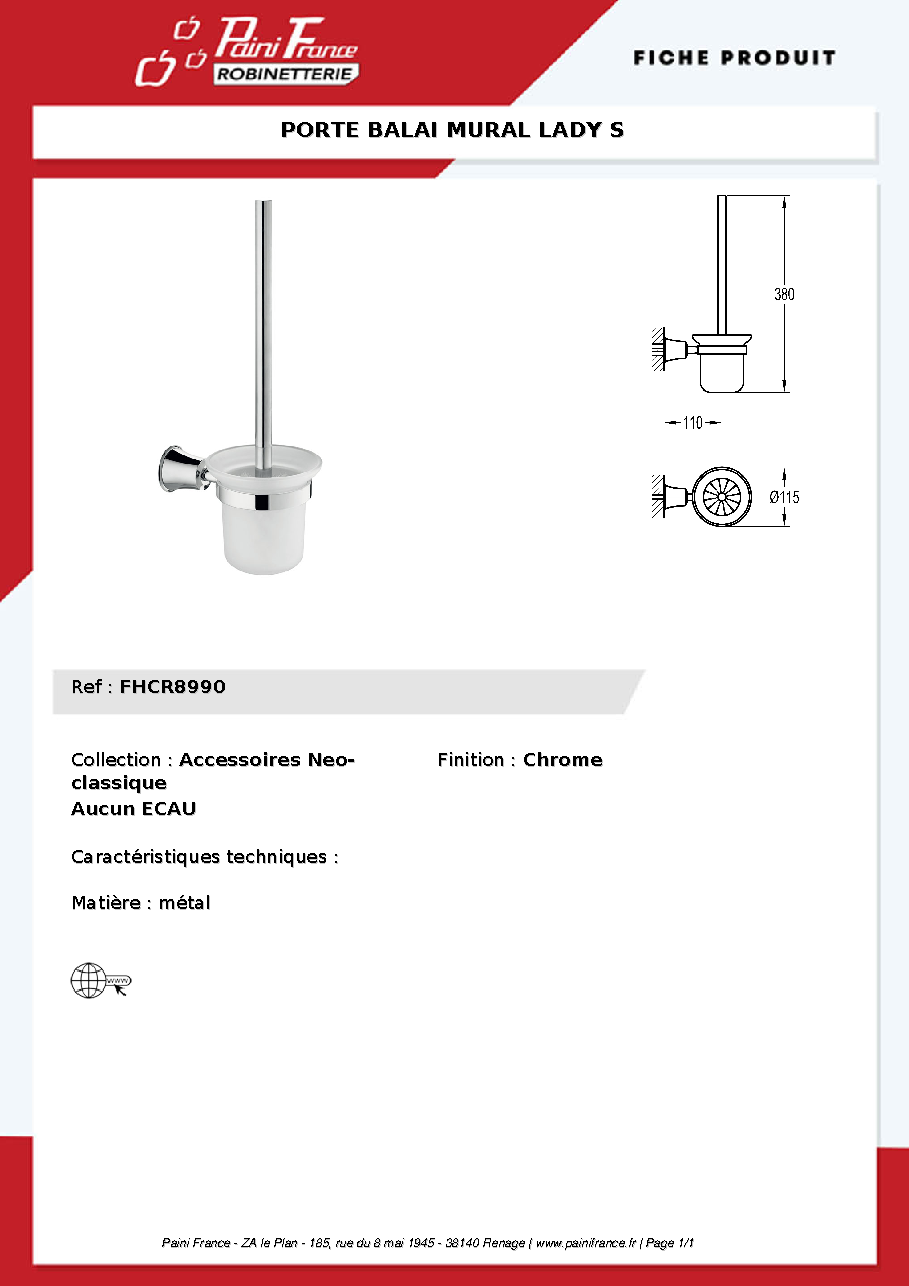 Fiche technique fournisseur