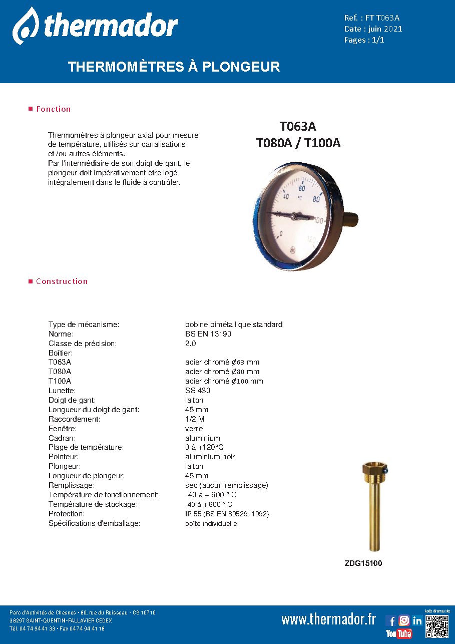 Fiche technique fournisseur