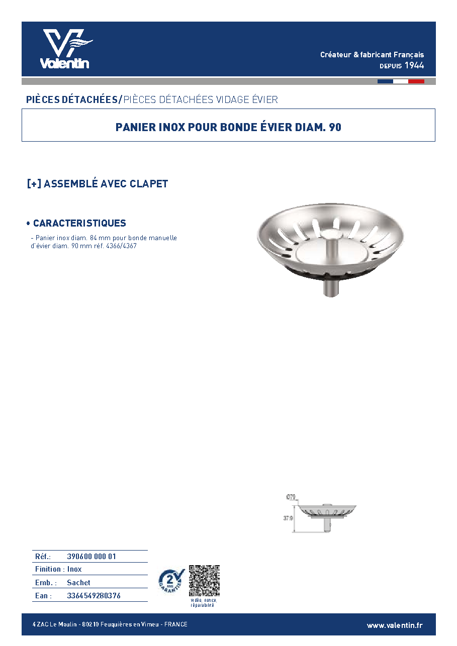 Fiche technique fournisseur