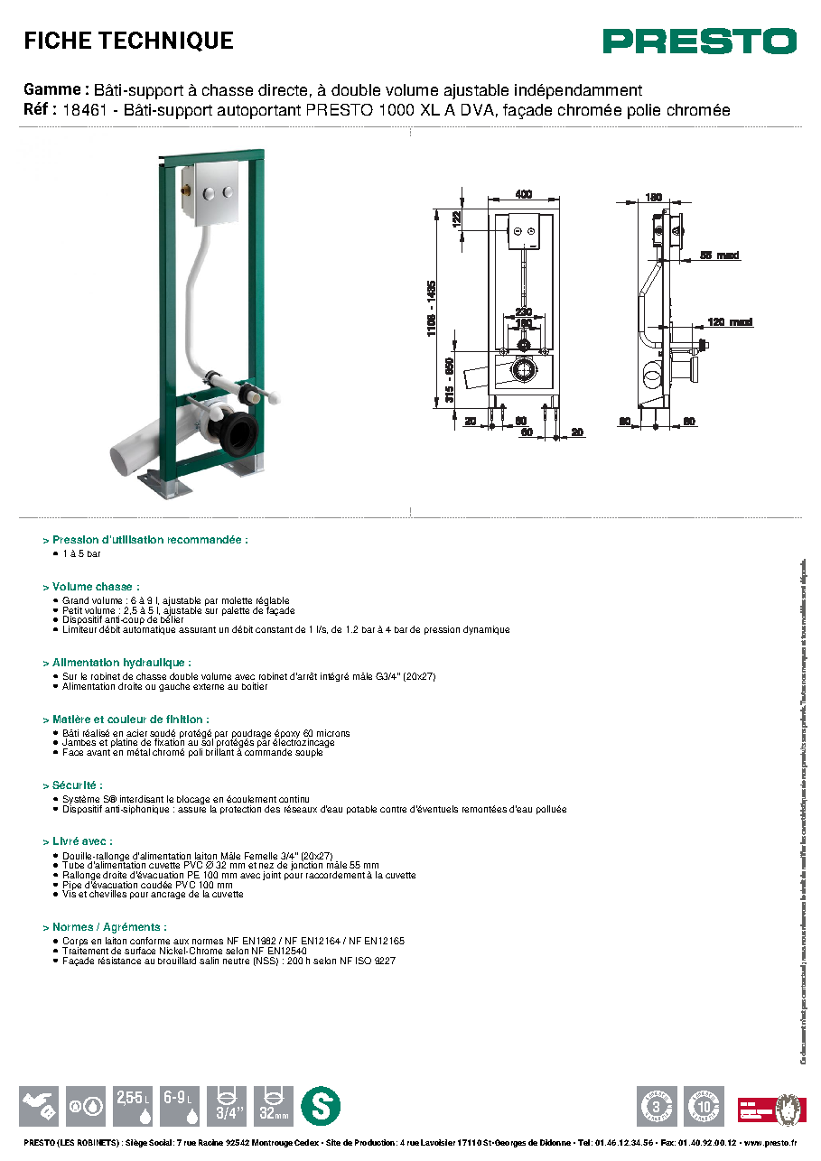 Fiche technique fournisseur