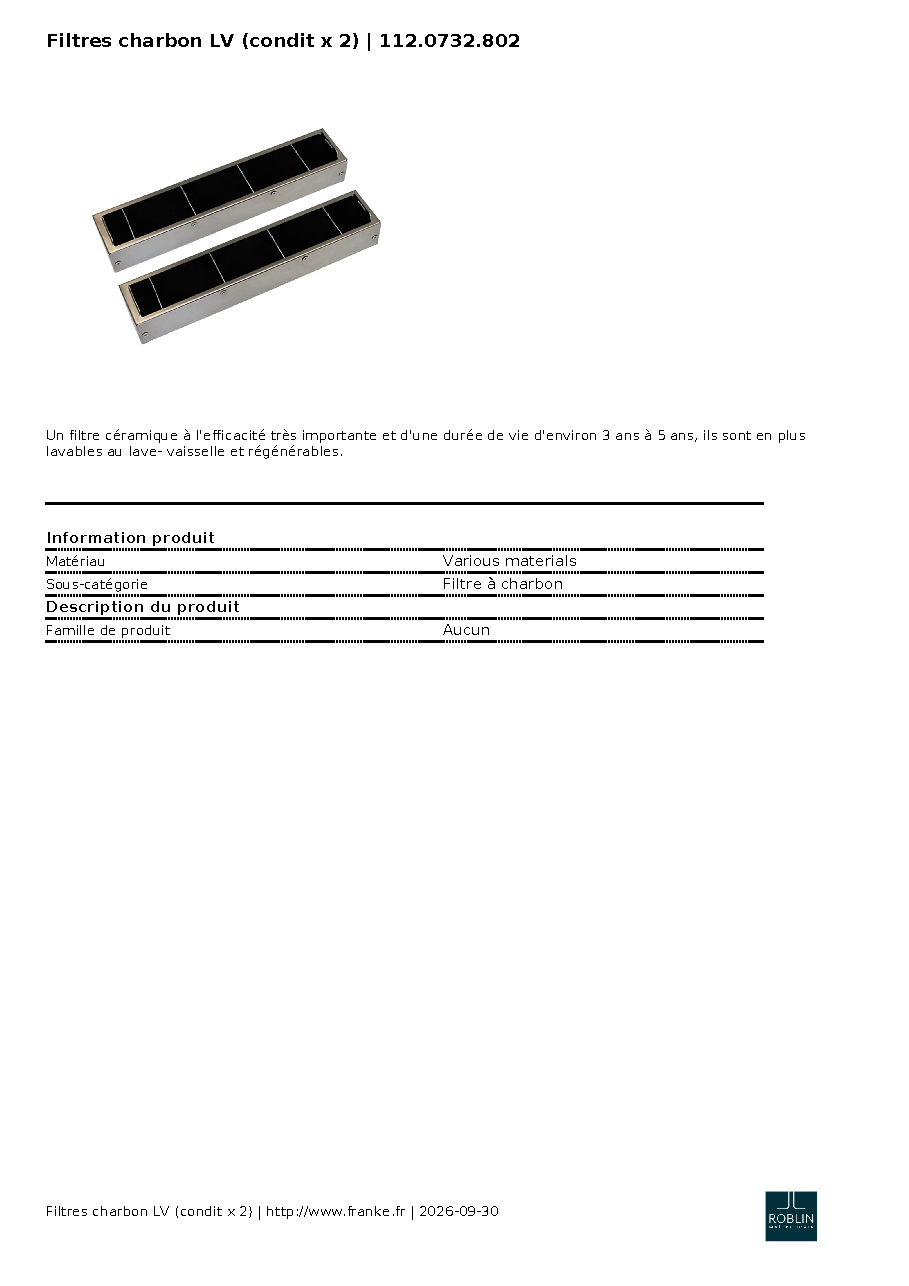 Fiche technique fournisseur