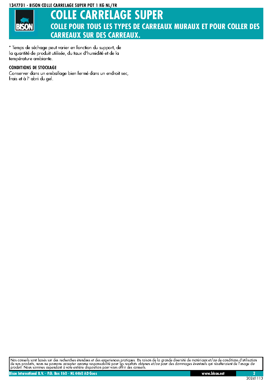 Fiche technique fournisseur