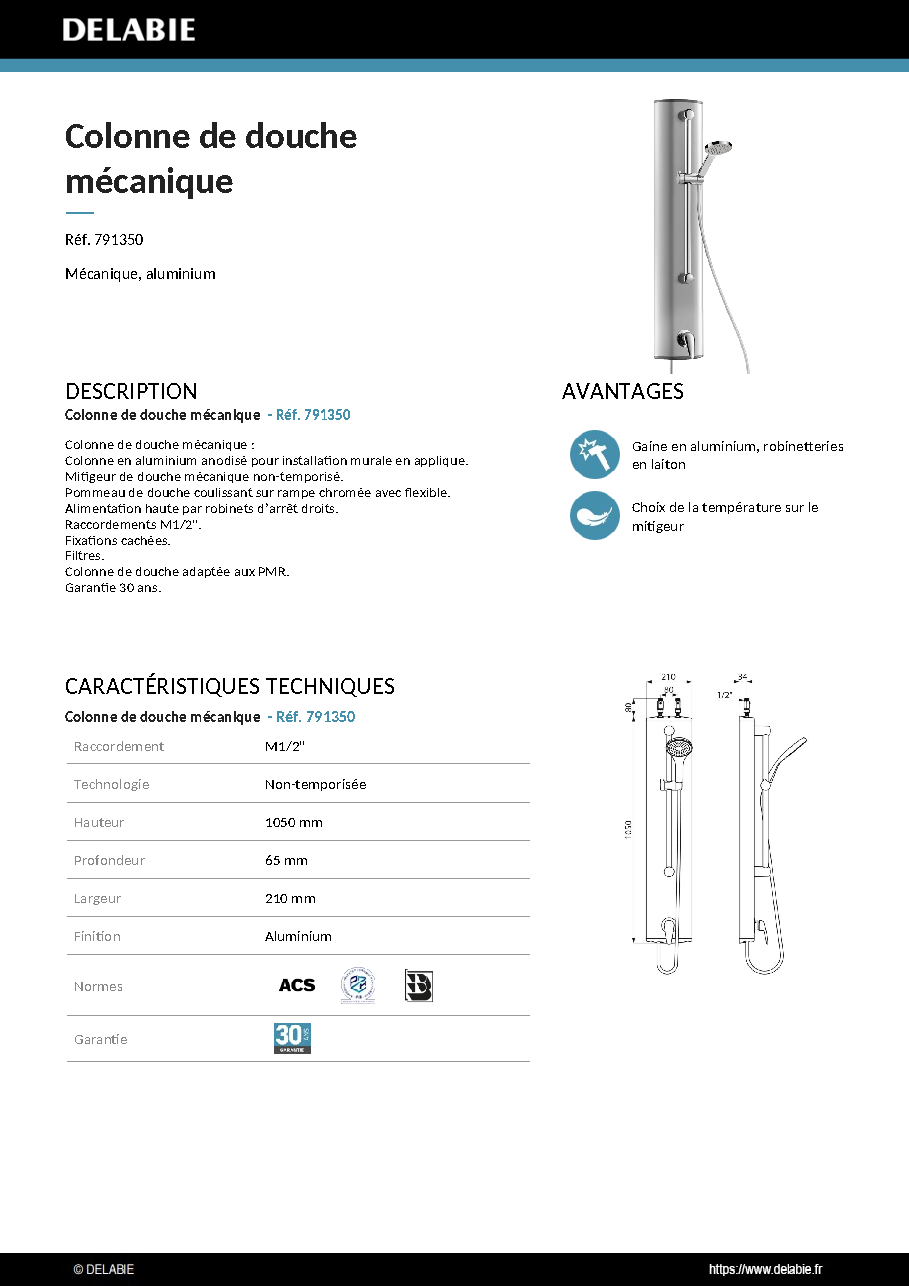 Fiche technique fournisseur