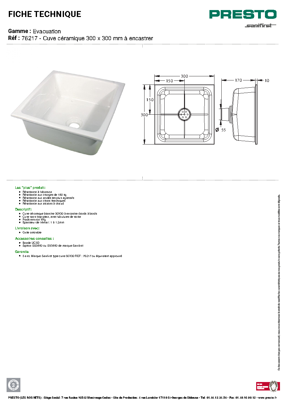 Fiche technique fournisseur