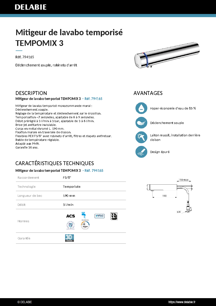 Fiche technique fournisseur