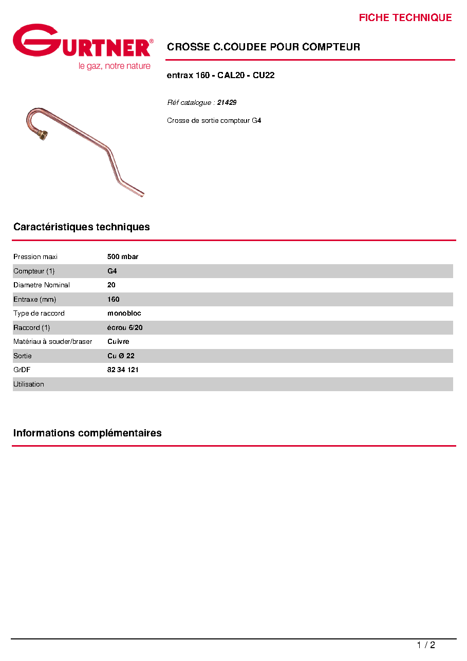 Fiche technique fournisseur