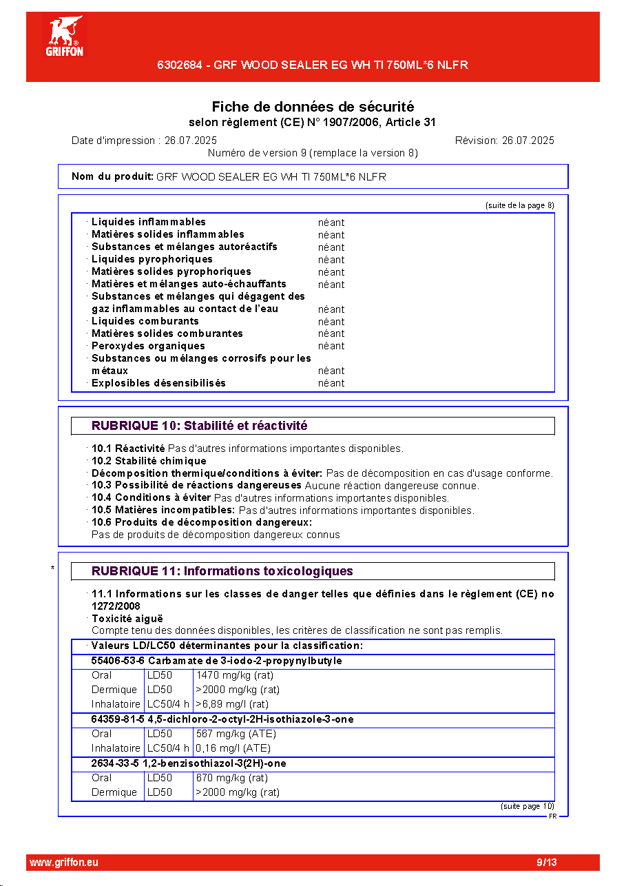 Fiche technique fournisseur