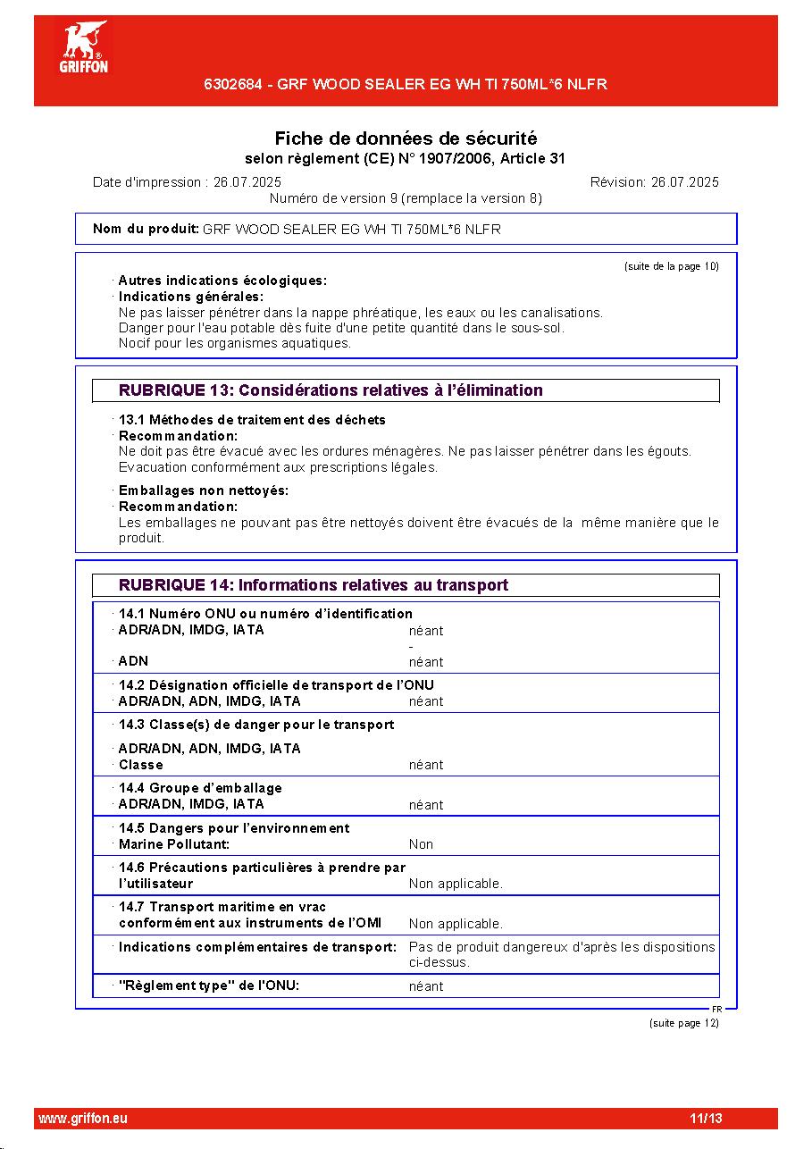 Fiche technique fournisseur