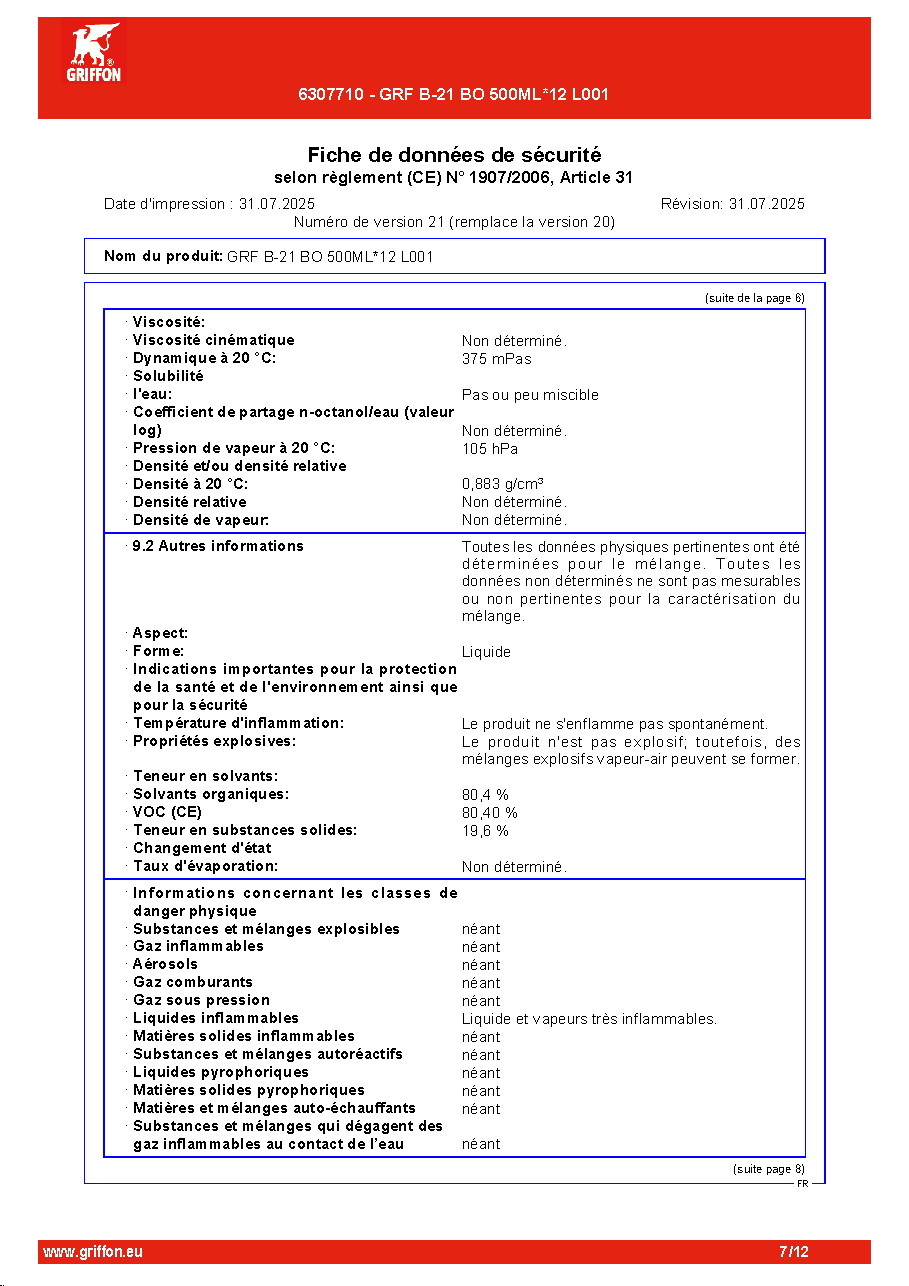 Fiche technique fournisseur