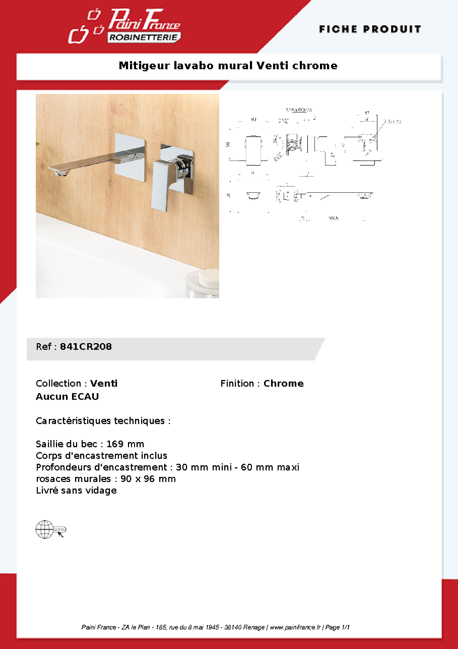 Fiche technique fournisseur